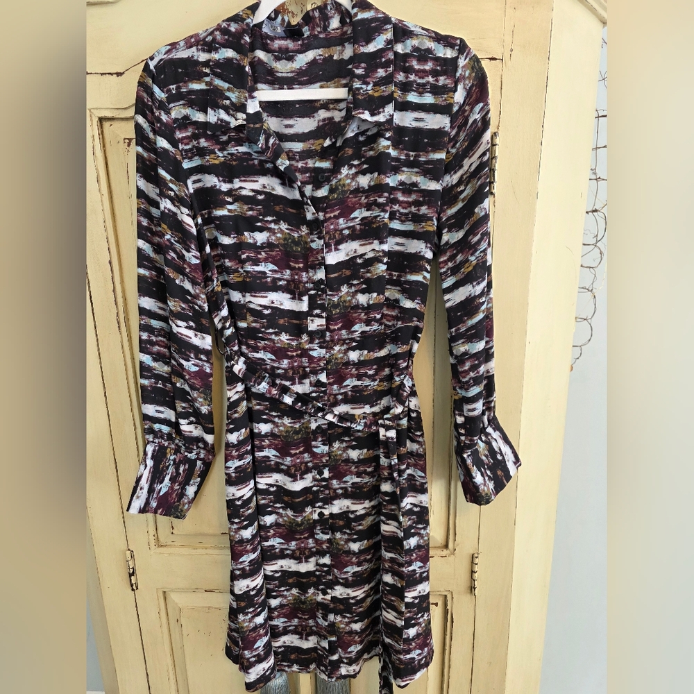 Noir Multicolor Long Sleeve Shirt Dress